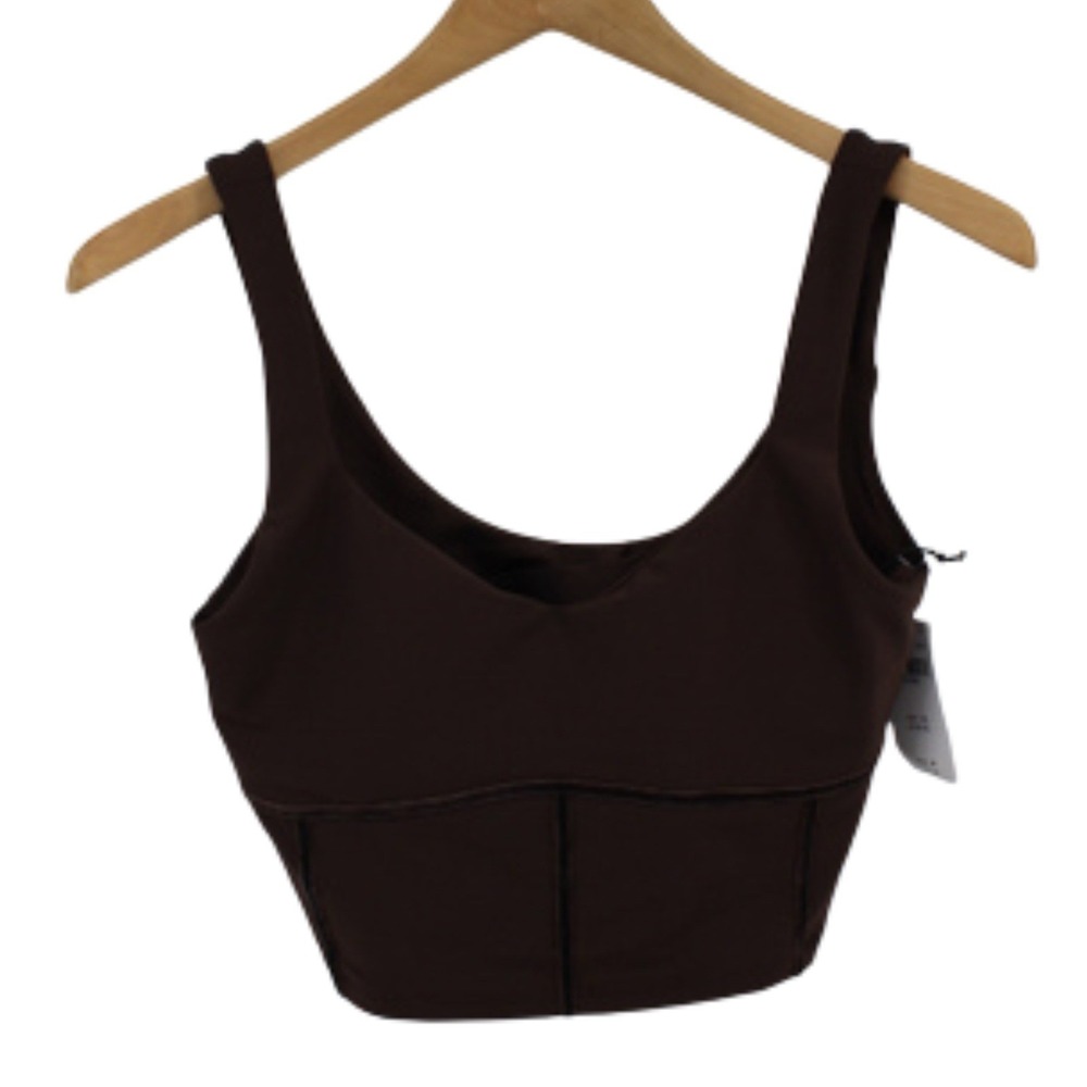 Abercrombie YPB Sculpt Lux Sports Bra Womens M Brown NWT Workout Gym‎ Yoga